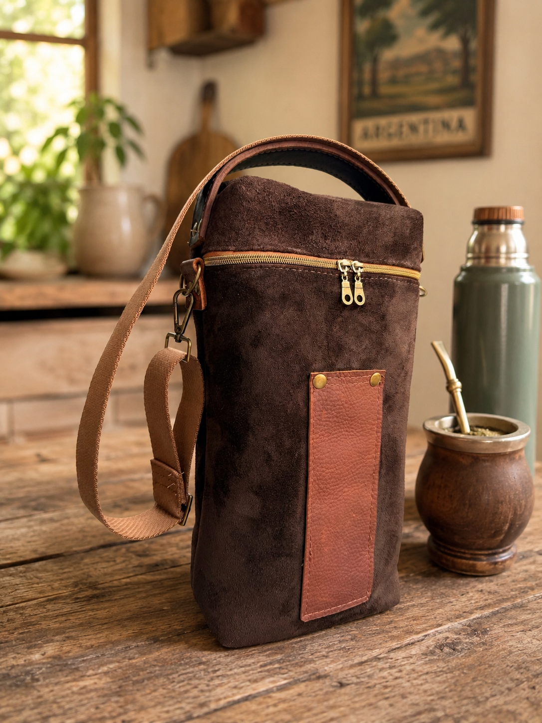 Yerba Mate Bag-Bolso Matero hecho a mano– Cuero Argentino