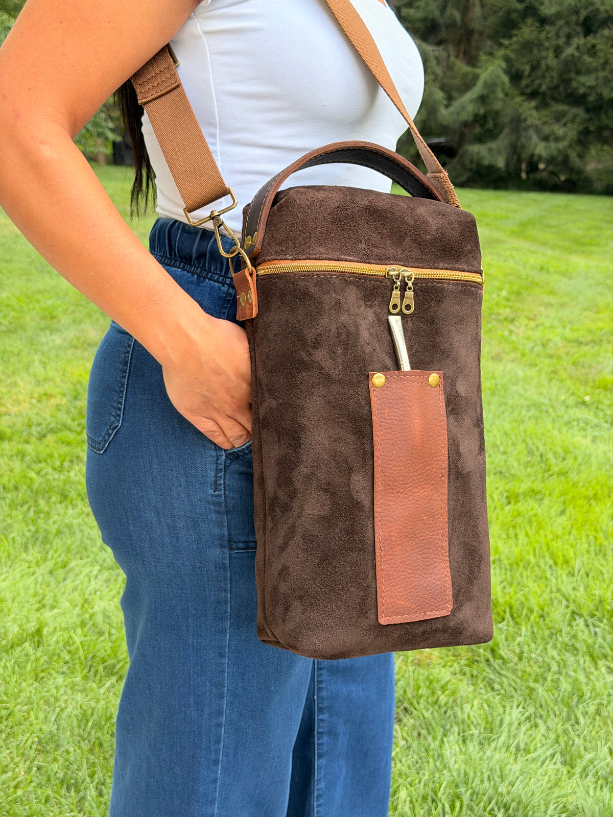 Yerba Mate Bag-Bolso Matero hecho a mano– Cuero Argentino