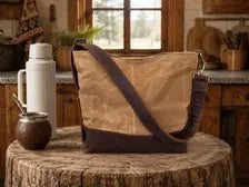 Yerba Mate Bag -Bolso Matero hecho a mano– Cuero Argentino y Lona