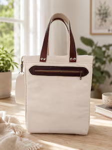 Yerba Mate Bag-Bolso Matero hecho a mano– Lona y cuerina.