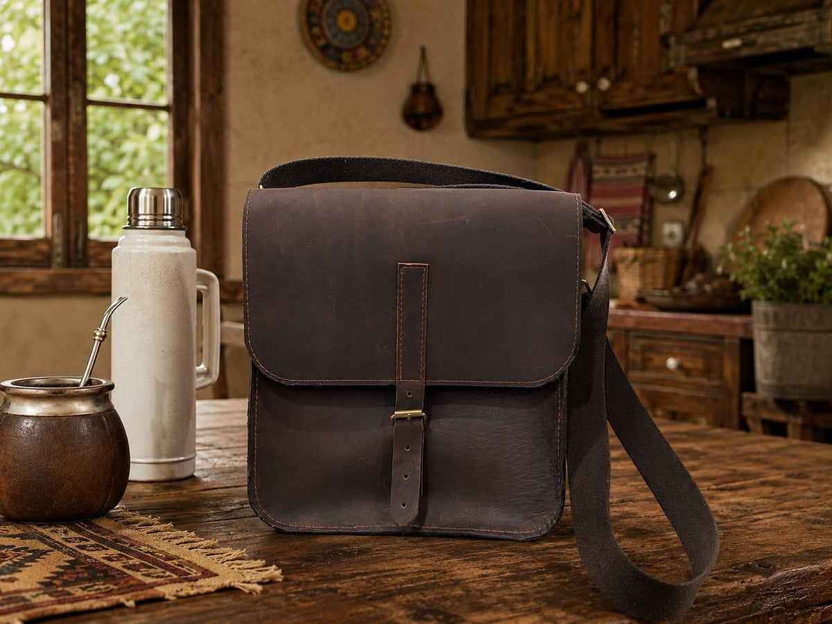 Yerba Mate Bag-Bolso Matero hecho a mano– Cuero Argentino