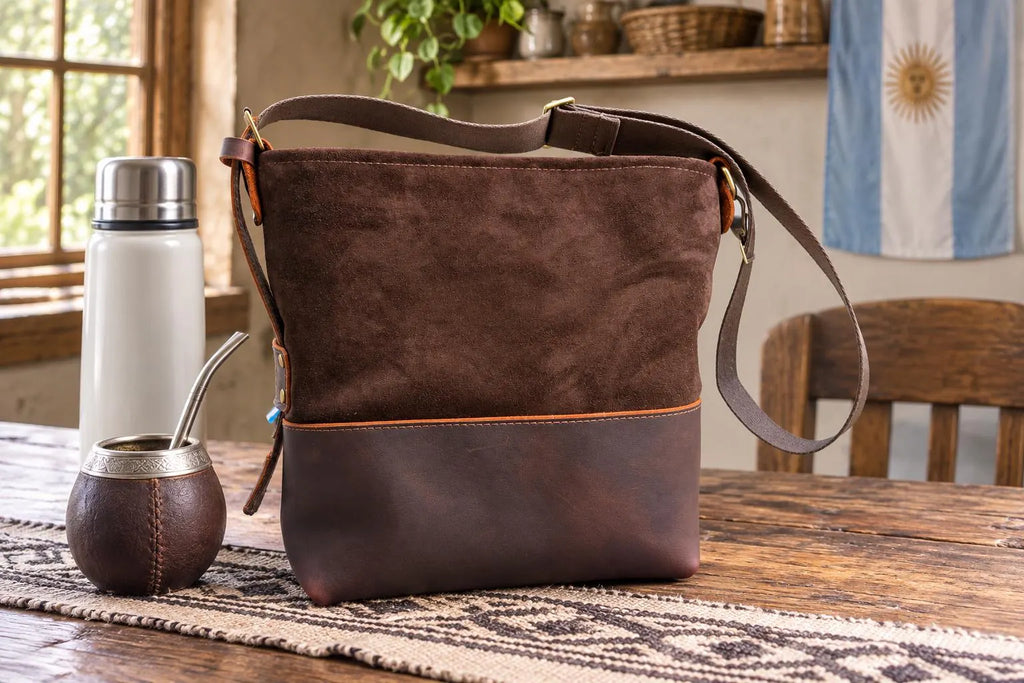 Yerba Mate Bag-Bolso Matero hecho a mano– Cuero Argentino
