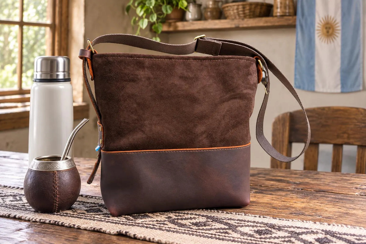 Yerba Mate Bag-Bolso Matero hecho a mano– Cuero Argentino
