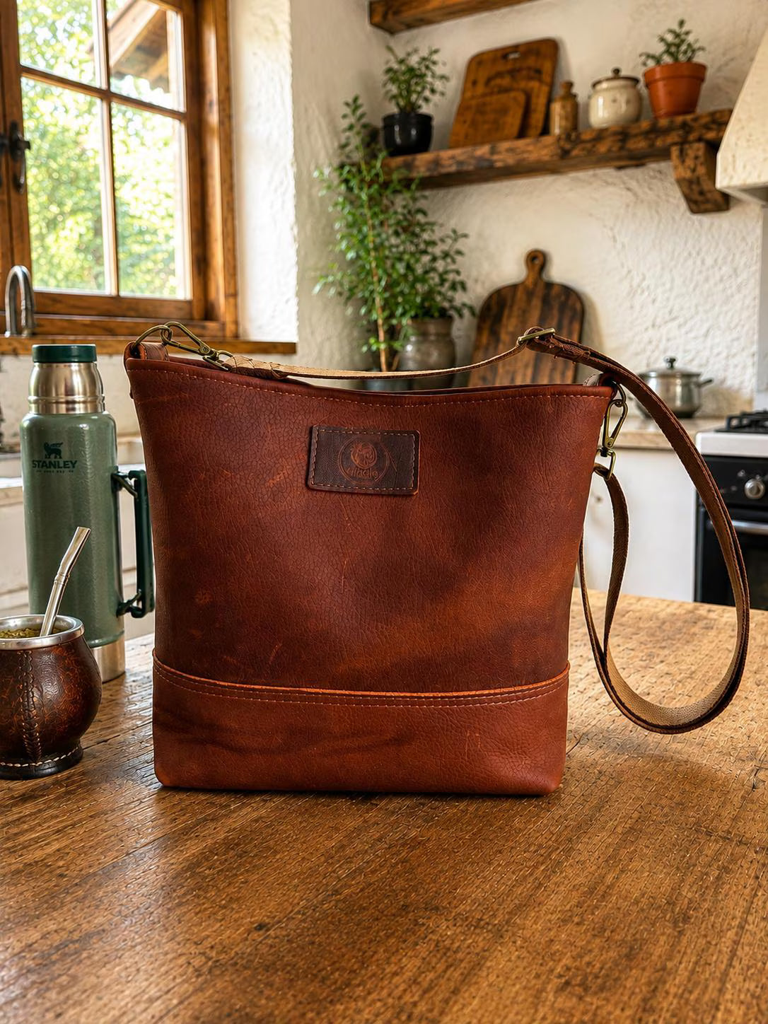 Yerba Mate Bag-Bolso Matero hecho a mano– Cuero Argentino