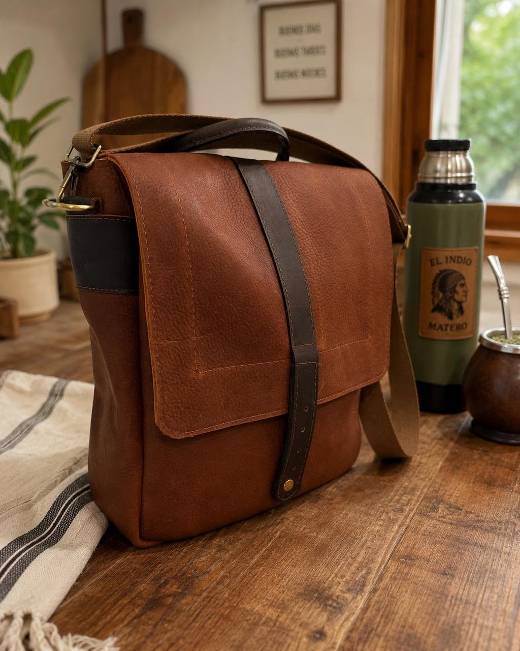 Yerba Mate Bag-Bolso Matero hecho a mano– Cuero Argentino
