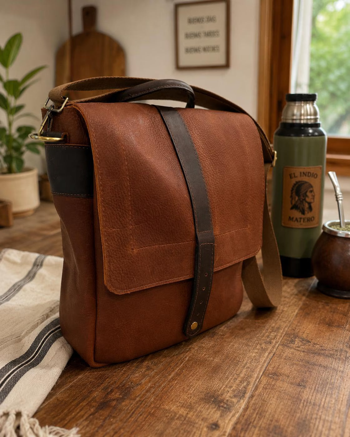 Yerba Mate Bag-Bolso Matero hecho a mano– Cuero Argentino