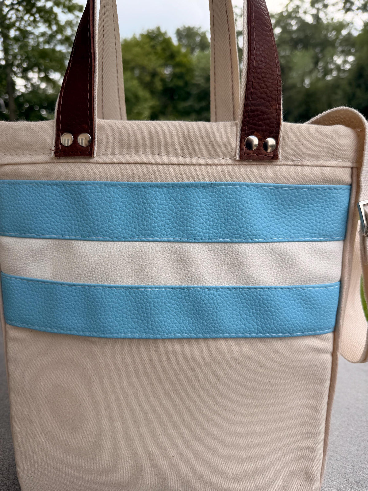 Yerba Mate Bag-Bolso Matero hecho a mano– Lona y cuerina.