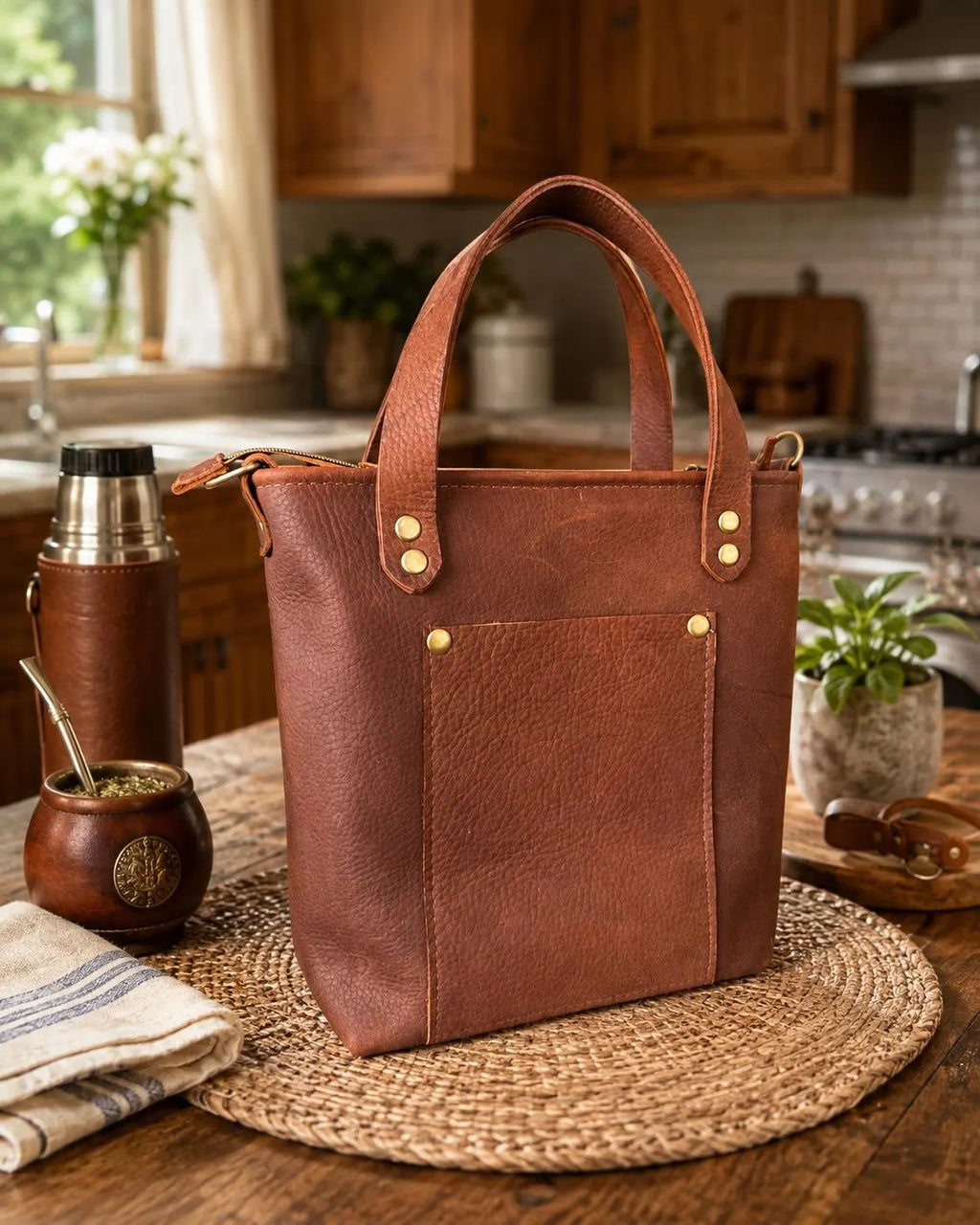 Yerba Mate Bag-Bolso Matero hecho a mano– Cuero Argentino