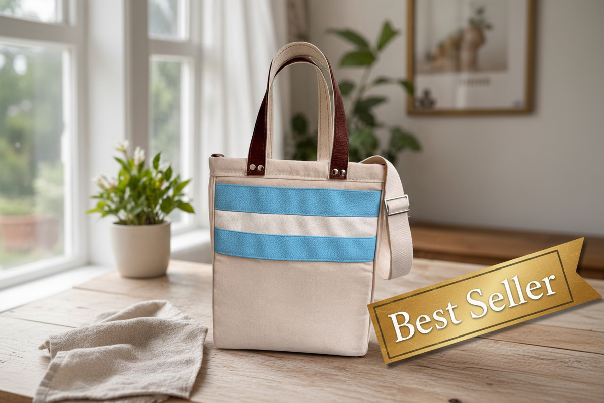 Yerba Mate Bag-Bolso Matero hecho a mano– Lona y cuerina.
